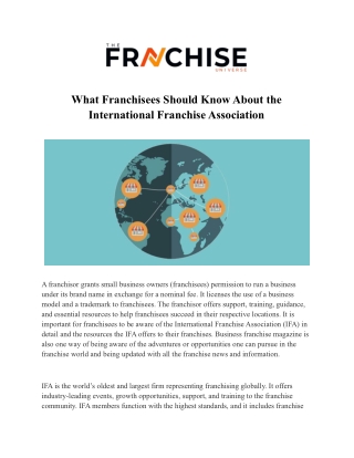 What Franchisees Should Know About the International Franchise Association