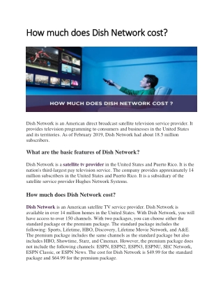 How much does Dish Network cost