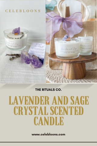 Lavender and Sage Crystal Scented Candle