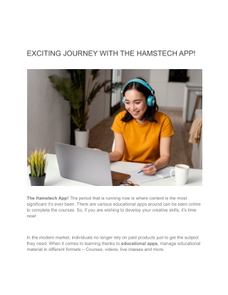 Charge Your Career With The Hamstech App!