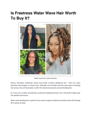 Is Freetress Water Wave Hair Worth To Buy It