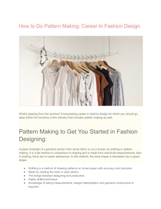 Learn Pattern-Making for a Successful Career in Fashion Design