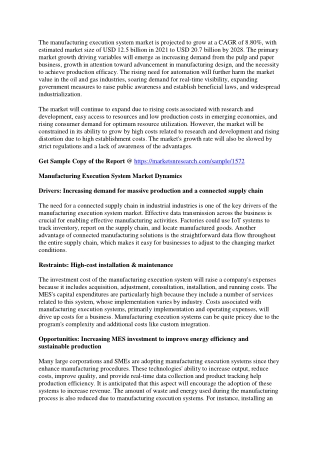 Manufacturing Execution System Market To Grow At Exceptional Rate During 2028