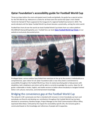 Qatar Foundation’s accessibility guide for Football World Cup