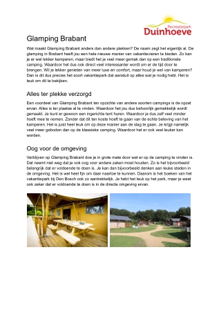 Glamping Brabant