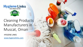 Cleaning Products Manufacturers in Muscat, Oman