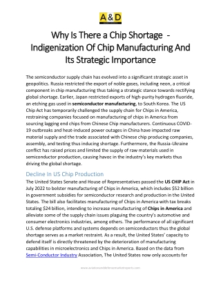 Why Is There a Chip Shortage