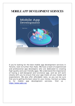 Mobile App Development services