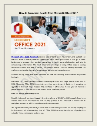 Microsoft Office 2021 Professional Download