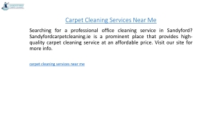 Carpet Cleaning Services Near Me  Sandyfordcarpetcleaning.ie