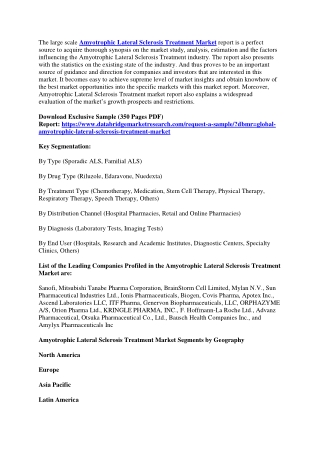 Amyotrophic Lateral Sclerosis Treatment Market