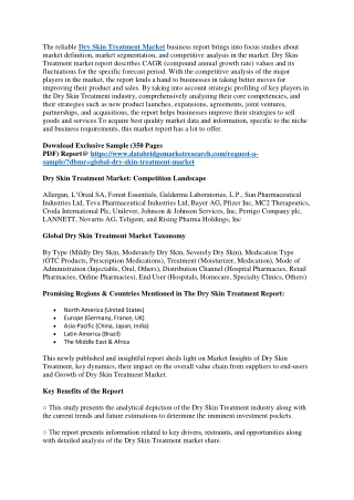 Dry Skin Treatment Market