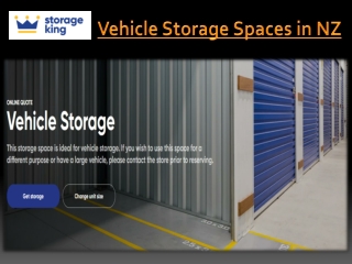 Vehicle Storage Spaces in NZ