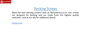 Decking Screws  Nzfasteners.co.nz