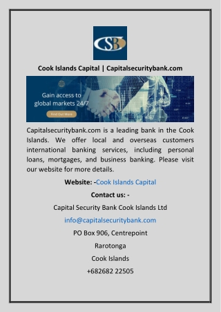 Cook Islands Capital  Capitalsecuritybank.com