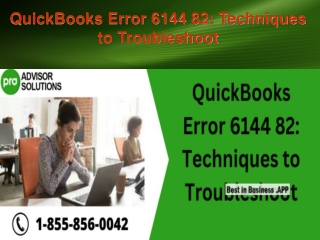 QuickBooks Error 6144 82 Techniques to Troubleshoot
