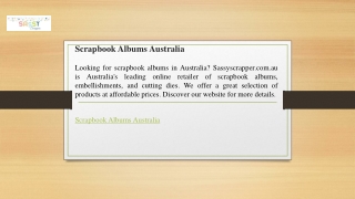 Scrapbook Albums Australia  sassyscrapper.com.au