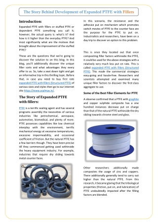 PDF The Story Behind Development of Expanded PTFE with Fillers