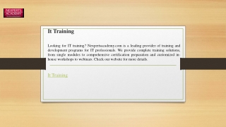 It Training  Nexpertsacademy.com