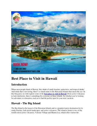 Best Place to Visit in Hawaii