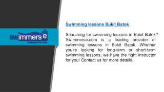 Swimming Lessons Bukit Batok   Swimmerse.com