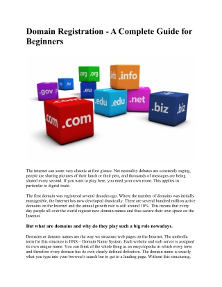 Domain Registration - A Complete Guide for Beginners