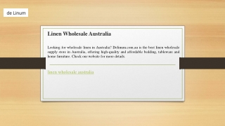Linen Wholesale Australia  Delinum.com.au
