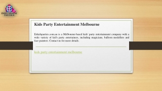 Kids Party Entertainment Melbourne  Eekidsparties.com.au