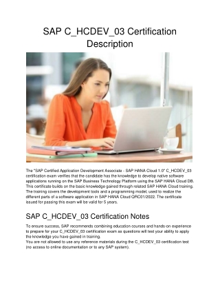 SAP C_HCDEV_03 Certification  Description