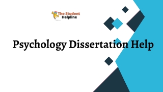 Buy Best Psychology Dissertation Help With Us