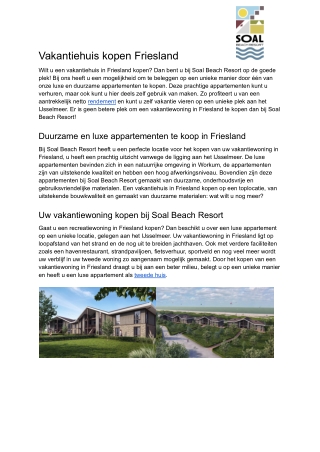 Vakantiehuis Friesland kopen
