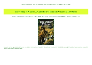 textbook$ The Valley of Vision A Collection of Puritan Prayers & Devotions PDF - KINDLE - EPUB - MOBI