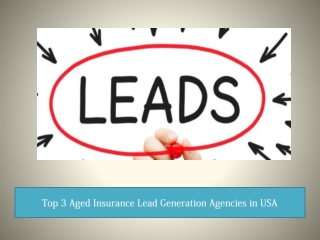 Top 3 Aged Insurance Lead Generation Agencies in USA