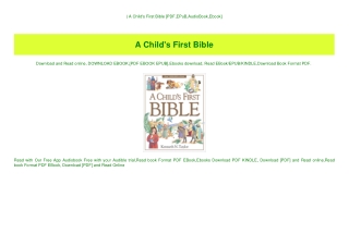 ^READ) A Child's First Bible [PDF EPuB AudioBook Ebook]