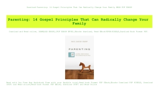 Download Parenting 14 Gospel Principles That Can Radically Change Your Family READ PDF EBOOK