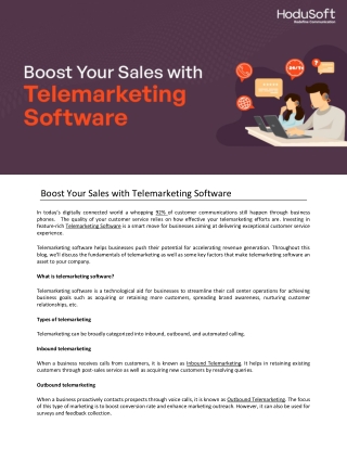 Boost Your Sales with Telemarketing Software