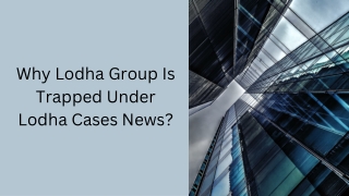 Why Lodha Group Is Trapped Under Lodha Cases News?
