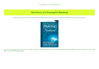 Read The Power of a PrayingÃ‚Â® Husband (DOWNLOAD E.B.O.O.K.^)