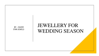 Jewellery For Wedding Season