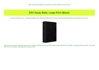BEST download [epub]$$ ESV Study Bible  Large Print (Black) in format E-PUB