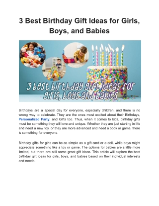 Babies Birthday Gifts - Order Now