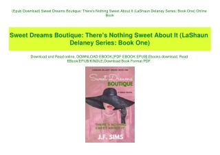 (Epub Download) Sweet Dreams Boutique There's Nothing Sweet About It (LaShaun Delaney Series Book One) Online Book