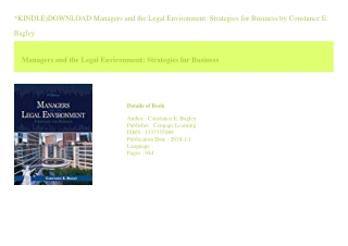 *KINDLE)DOWNLOAD Managers and the Legal Environment Strategies for Business