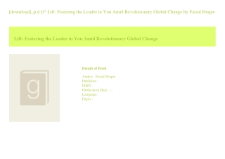 [download]_p.d.f)^ Lift Fostering the Leader in You Amid Revolutionary Globa