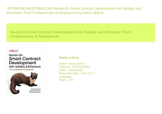 ^EPUB/ONLINE)DOWNLOAD Hands-On Smart Contract Development with Solidity and