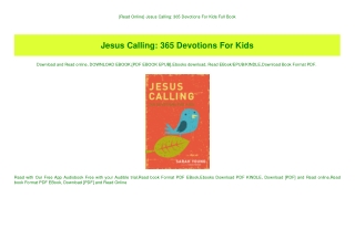 {Read Online} Jesus Calling 365 Devotions For Kids Full Book