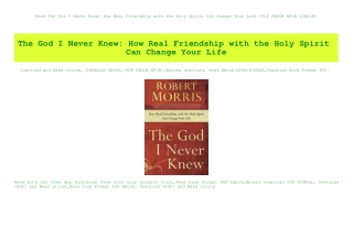 Read The God I Never Knew How Real Friendship with the Holy Spirit Can Change Your Life [PDF EBOOK EPUB KINDLE]