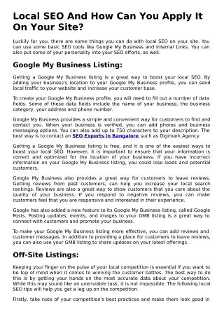 Local SEO And How Can You Apply It On Your Site.