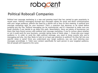 Political Robocall Companies