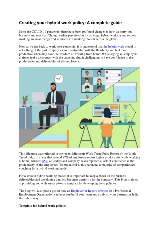 Creating your hybrid work policy